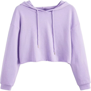 เสื้อฮู้ดครอปผู้หญิงแบรนด์ส่วนตัว แต่งแถบสีตัดกัน แขนยาว เนื้อผ้านุ่ม สวมใส่สบาย สไตล์สตรีทแฟชั่น สำหรับขายส่ง - Product Image 4