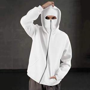 Sweat à capuche ninja personnalisé pour homme avec masque intégré, cagoule polaire de haute qualité, pull à capuche avec logo personnalisé, streetwear d'hiver, sport, 100% polaire - Product Image 3
