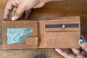 Genuine Leather <b>Wallets</b> Male Purse With Zip Coin Pocket Customize Cowhide <b>Wallet</b> for Men's <b>Card</b> Holder Full Grain Leather <b>Wallet</b> - Product Image 4