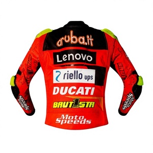 เสื้อแจ็คเก็ตหนังสำหรับแข่งรถ Alvaro Bautista WSBK Ducati ทำจากหนังวัว/หนังจิงโจ้ ตัดเย็บตามขนาด พร้อมรูระบายอากาศ สำหรับขี่รถแข่ง/เสื้อแจ็คเก็ตป้องกัน CE - Product Image 2