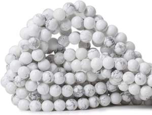 Cuentas Sueltas Redondas de Ágata Blanca Natural con Vetas Grises, Pulimentadas, de 4-12 mm, con Orificio Grande para la Fabricación de Joyas, de Aamna Gems - Product Image 2