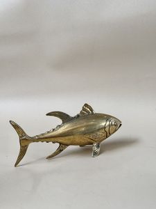 Sculpture de poisson en laiton antique, figurine décorative pour table console, étagère et accent d'intérieur. - Product Image 5