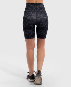 Shorts cyclistes taille haute personnalisés pour femmes, longueur genou, pour yoga et course, coupe ajustée basique, pour adultes, effet galbant - Product Image 3