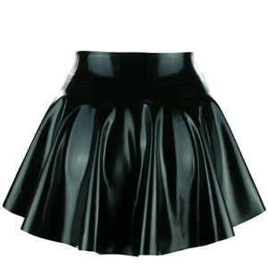 Women High Waist PU Leather Mini <b>Skirt</b> Solid Color Shiny Pleated Design All Seasons Wear - Product Image 2
