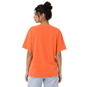 Camiseta de Manga Corta Color Naranja Sólido al por Mayor, con Logotipo Estampado, Estilo Casual Urbano, Personalizada para Mujer, de Alta Calidad - Product Image 2