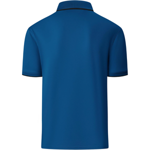 Men's <b>ROYAL</b> <b>blue</b> Quarter Zip Tipped Collar <b>Polo</b> Slit Hem Short Sleeve Casual Business Golf Breathable <b>Polo</b> T-<b>Shirt</b> - Product Image 6