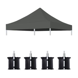 Telo di Ricambio Grigio 10x10 per Gazebo, 4 Pezzi con Sacca Pesi, Accessori per Tenda Pop-up - Solo Telo, Telaio Non Incluso - Product Image 1
