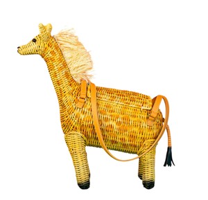 Panier de rangement artisanal en rotin en forme de cheval, organisateur en osier, boîte à jouets décorative, décoration de salon, en fibre végétale durable - Product Image 4