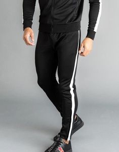 Ensemble de survêtement noir à capuche pour homme, sweat-shirt à fermeture éclair à manches longues avec poches latérales, couleur unie, coupe classique, tenue sportive d'automne - Product Image 3