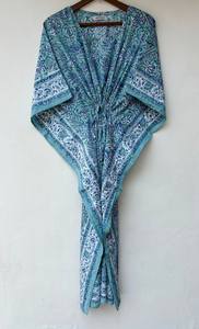 Vestido Kaftan Casual de Verano sin Mangas con Estampado Floral Tropical Digital, de Algodón, para Mujer, Islas del Pacífico Asiático - Product Image 5