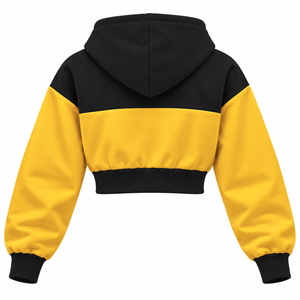 Sudadera Corta con Cremallera y Bloques de Color para Mujer NCBW Sorority, Manga Larga, con Letras Griegas Bordadas, Top Corto Universitario - Product Image 4