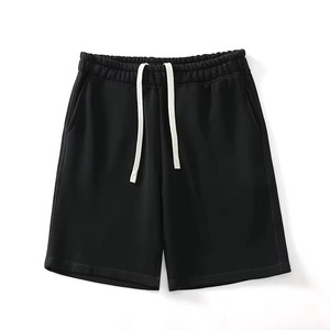 <b>Men</b> Navy Blue Cotton Drawstring Shorts Regular Fit Solid Color Knitted Stretch Swim <b>Trunk</b> - Product Image 2
