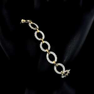 Bracelet en chaîne à maillons en forme de diamant rond en moissanite pour femmes, bijoux fins en argent 925, cadeau de mariage pour les amoureux - Product Image 2