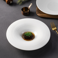 Nouvelles assiettes à soupe en porcelaine gaufrée Yayu, robustes et durables, compatibles lave-vaisselle, pour restaurants et hôtels