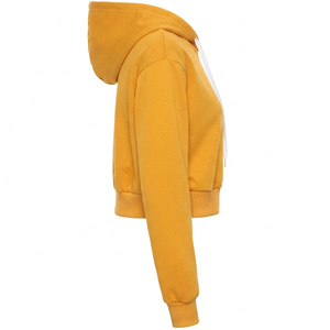 Hoodie court tendance pour femme, pull personnalisé avec broderie, en molleton de coton, fabrication OEM ODM, vente en gros, fabricant de vêtements, marque privée, coupe oversize - Product Image 3