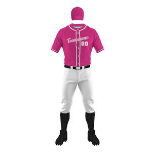Premium Quality <b>Waterproof</b> Handmade Maple Solid Color Baseball Uniform Latest Design Baseball Jersey and Pants <b>Set</b> - Product Image 6