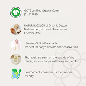 Mono de Bebé de Manga Corta de Algodón 100% Orgánico con Certificación OEKO Tex, Traje de Dormir Acolchado de Verano Unisex para Niñas y Niños - Product Image 6