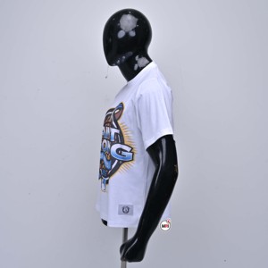 T-shirt blanc à manches courtes pour homme avec imprimé globe baseball 1999, style streetwear, coupe classique, délavage acide, col rond, style décontracté - Product Image 4