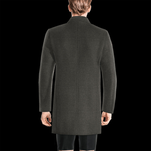 High Quality <b>Men's</b> <b>Pea</b> <b>Coat</b> Gray Color Double Breast Button Closure <b>Men's</b> Wool Jacket Slim Fit Thick Winter Windproof <b>Pea</b> <b>Coat</b> - Product Image 3