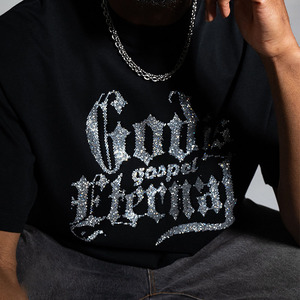 เสื้อยืดโอเวอร์ไซส์ผ้าคอตตอนหนานุ่ม พิมพ์ลายกราฟิกฮิปฮอปสตรีทแวร์แบบจัมโบ้ ประดับด้วยคริสตัล สำหรับผู้ชาย - Product Image 2