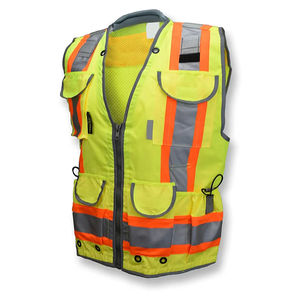 Gilet de sécurité haute visibilité Elite Vanguard International unisexe en polyester, vêtement de travail réfléchissant jaune-orange avec design en maille - Product Image 1