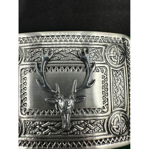 Impresionante Hebilla de Cinturón Antigua con Cabeza de Ciervo, Pieza Tradicional, Placa Rectangular, Nudos Celtas, Venta al por Mayor 2026 - Product Image 3