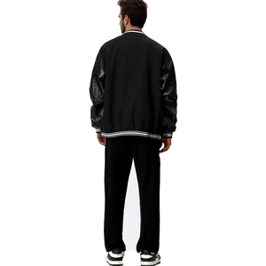 Blouson Bomber Style Streetwear à Boutons et Col Montant, Patchwork, avec Écusson Brodé Personnalisé – Vente en Gros - Product Image 2