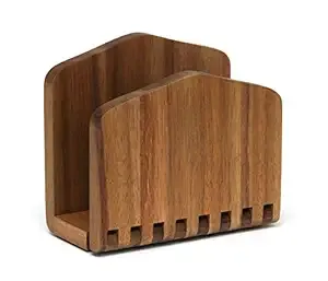 Modern wooden rectangular <b>napkin</b> <b>holder</b> featuring vertical standing slots kitchen table decor medium size minimalist design - Product Image 5