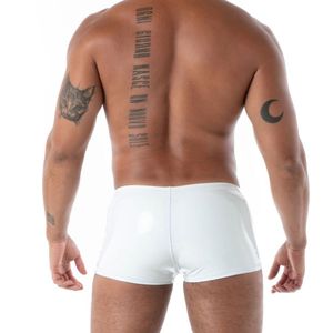 Slip en cuir respirant à taille haute et sans fond, en dentelle, effet seconde peau en latex, blanc, pour homme, style fetish, clubwear, sexy, dos ouvert - Product Image 6