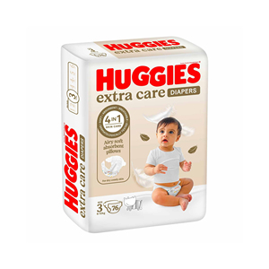 Couches jetables hypoallergéniques et Huggies Extra Care, testées dermatologiquement pour les nouveau-nés - Product Image 2