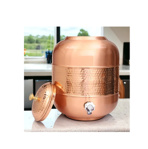 Pot de stockage d'eau en cuivre, distributeur métallique, réservoir d'eau froide pour la distribution d'eau potable avec support, en promotion au meilleur prix - Product Image 5