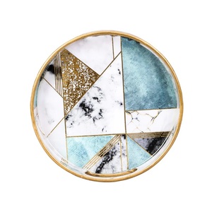 Enamel Tray for Tea Sets Enamel Serving Tray with Print Enamelware Tray OEM Available Enamel Tray for Food Display - Product Image 1