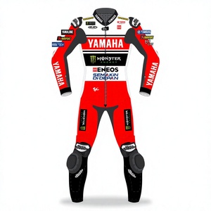 Combinaison de course MotoCP Fabio Quartararo en cuir de vachette/canguro Ramaha pour moto/cyclisme, combinaison de motard en cuir, niveau 2 CE Pro - Product Image 1