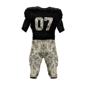 Ensemble de maillot de football américain pour homme, motif camouflage, numéro 07, noir, col en V, manches courtes, uniforme ajusté respirant - Product Image 5