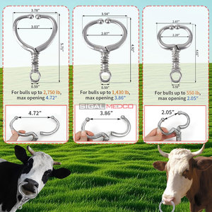 ห่วงจมูกวัวเหล็กกล้าคาร์บอน แข็งแรงทนทาน ใช้งานหนัก สำหรับจัดการปศุสัตว์ ใส่ได้ง่าย ล็อคแน่นหนา อุปกรณ์เสริมที่แข็งแรง - Product Image 6