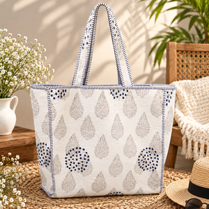 Sac fourre-tout matelassé à motif cachemire avec bandoulière, sac à main décoratif en tissu pour le shopping, les sorties décontractées, les voyages et l'usage quotidien - Product Image 1