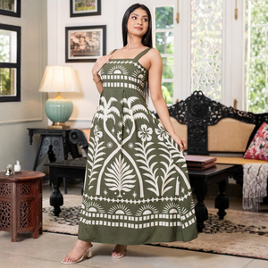 Elegante Vestido Maxi de Rayón con Corte Evase para Mujer - Product Image 2