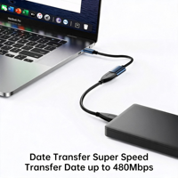 Adaptador OTG USB C Macho a Tipo A Hembra, Transferencia de Datos de 480 Mbps, Cable Trenzado de Aleación de Aluminio para Teléfono, Tableta y Portátil