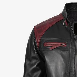 Veste noire et rouge personnalisée avec logo, très tendance, pour hommes, vestes en cuir classiques, vestes pour hommes, veste d'hiver de haute qualité, style Highstreet - Product Image 5