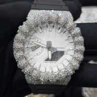 Montre GA2100 personnalisée G-Sh0 avec mouvement à quartz en moissanite VVS, boîtier en acier inoxydable, style hip-hop, design haut de gamme pour hommes