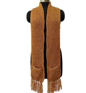 100% Soft Acrylic Unisex Knitted <b>Scarf</b> - Durable Winter Neck Warmer - Custom Logo Lightweight Crochet <b>Scarf</b> - Product Image 5