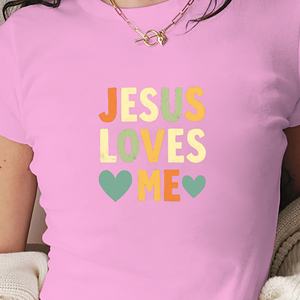 <b>JESUS</b> LOVES ME women's fashion short t-<b>shirt</b> - Product Image 2