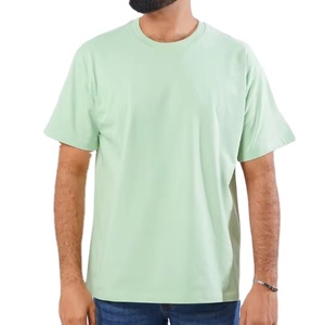 เสื้อยืดผู้ชายสีเขียวอ่อนคุณภาพสูง ผ้าฝ้าย 100% เนื้อผ้าวอร์สเตด ระบายอากาศได้ดี แห้งเร็ว ผลิตตามสั่ง ขายออนไลน์ ราคาถูก - Product Image 1