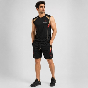 <b>Mens</b> Sleeveless <b>Shorts</b> Set <b>Lightweight</b> Athletic Two Piece Outfit Breathable Fabric Casual Sportswear For Gym Training And Summer - Product Image 1