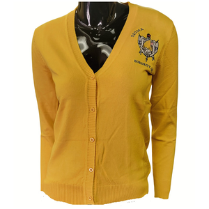 Cardigan en tricot personnalisé High Sigma Gamma Rho, couleur et broderie sur mesure, pour sororité, fraternité, ou université, unisexe. - Product Image 3