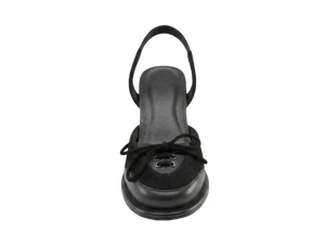 Pumps à bride arrière en PU noir avec bout rond, talon fin de 5 cm, semelle extérieure en caoutchouc respirante et antidérapante, à porter toute l'année - Product Image 5