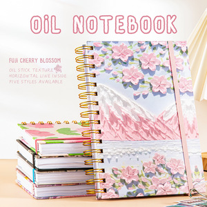 <b>A5</b> Spiral Notebook Fabric and PP Cover Hardcover <b>Diary</b> Planner Agenda Journal Gift Saddle Stitching Binding - Product Image 5