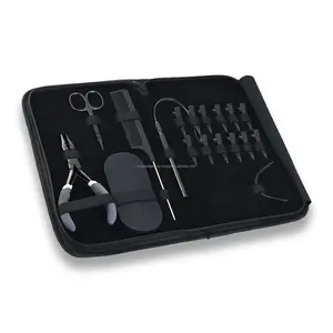 Kit de ferramentas de aço inoxidável para microlink inclui clipes de corte de cabelo multiuso para corte de rosca com 12 peças