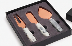 Modern Copper <b>Cheese</b> <b>Knife</b> <b>Set</b> With Marble Handle Durable Dishwasher Safe Serving Tools For Kitchen Use And Hotel Use - Product Image 5