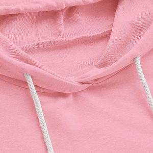 เสื้อฮู้ดครอปสีชมพูสำหรับผู้หญิง แขนยาว สไตล์ลำลอง ผ้าถักนิตติ้ง ผ้าฝ้าย มีฮู้ด สไตล์ฤดูใบไม้ร่วง - Product Image 5